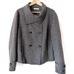 Cambridge Dry Goods Gray Double Breasted Coat 100% Wool Size XL